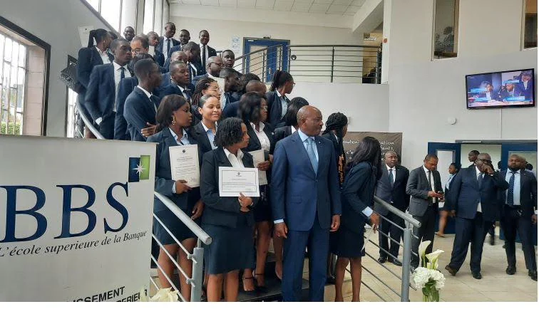 A BBS cohort surrounded by officials